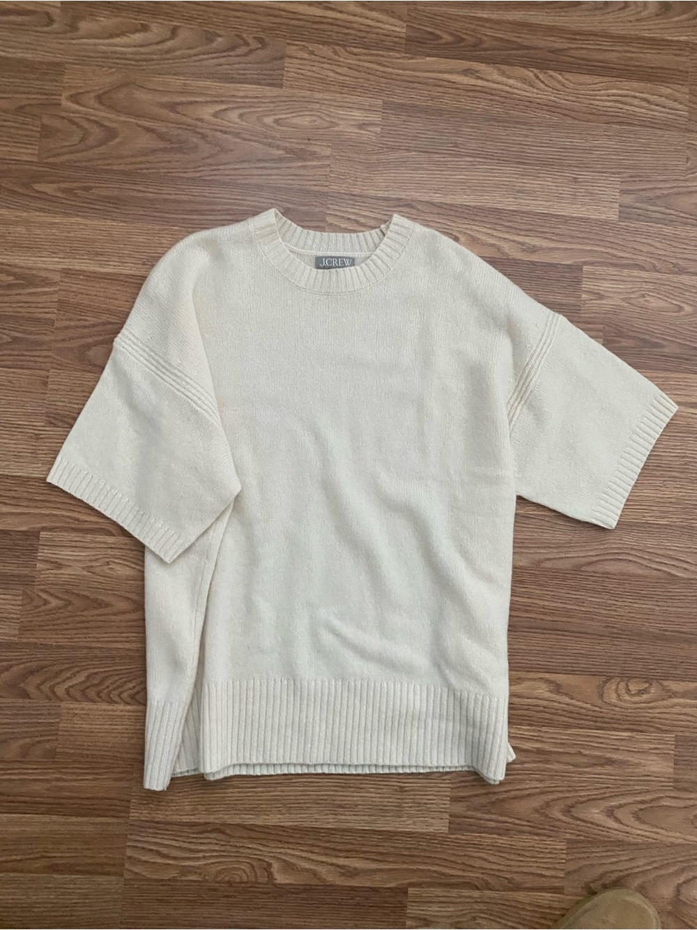J. Crew Women’s Cream Short-Sleeve Knit Sweater